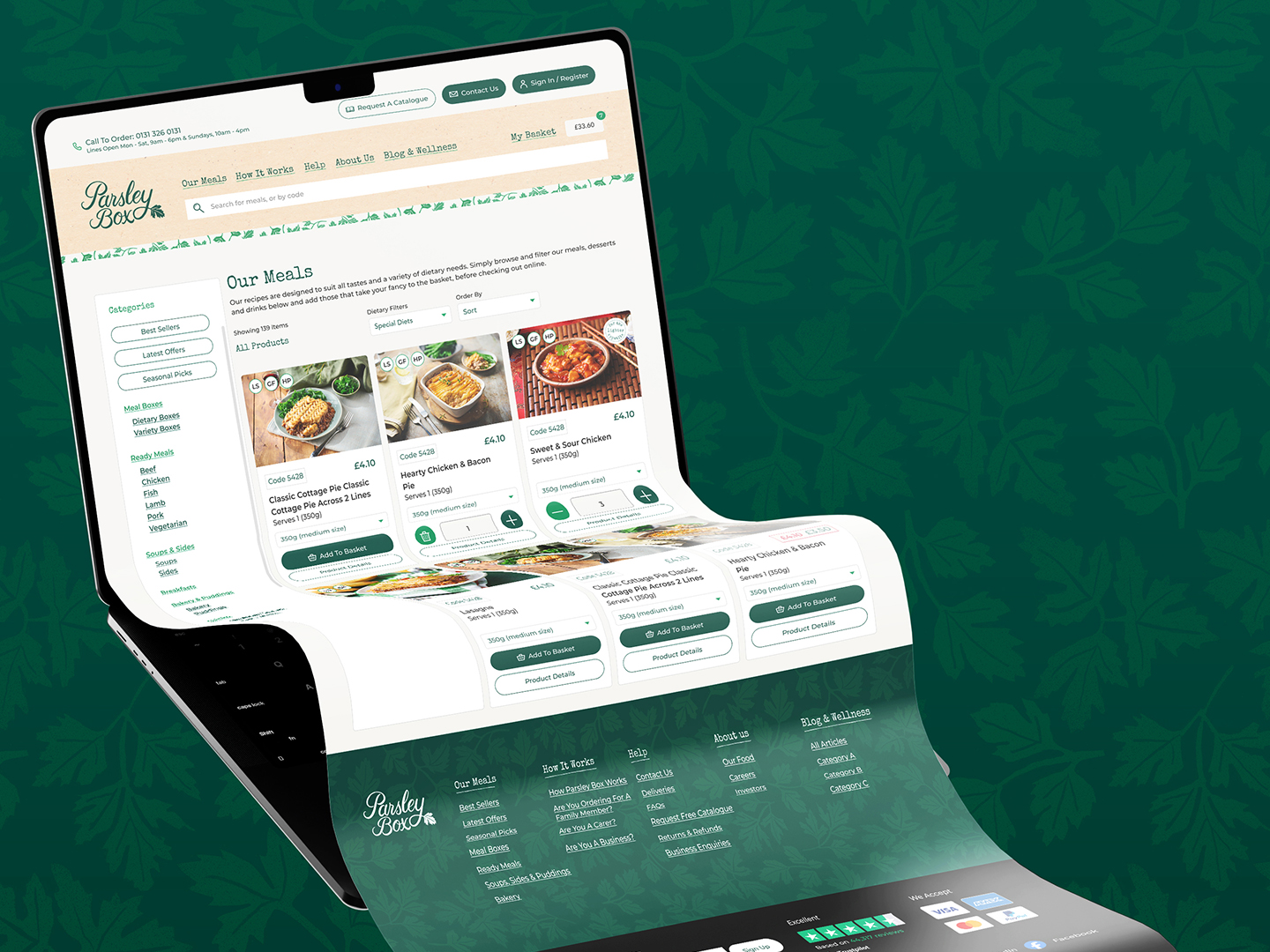 The redesigned Parsley Box website
